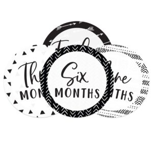 baby milestone signs/black and white monthly milestones/geometric infant photo prop
