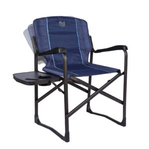 timber ridge lightweight aluminum directors chair with side table, portable camping chair with swivel back for camping and outdoors, heavy duty supports 350 lb