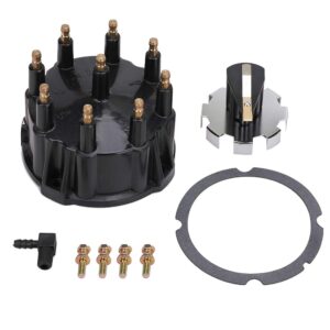 distributor cap and ignition rotor kit for 5.0l, 5.7l, 7.4l, 8.2l, 350 v8 engines with thunderbolt iv and v hei ignitions - replaces 805759q3, 805759t3, 805759t1, 18-5395, 18-5273