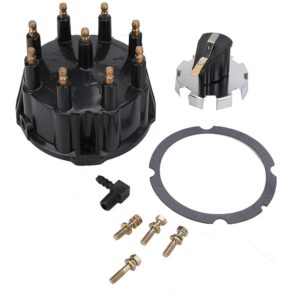 Distributor Cap and Ignition Rotor Kit for 5.0L, 5.7L, 7.4L, 8.2L, 350 V8 Engines with Thunderbolt IV and V HEI Ignitions - Replaces 805759Q3, 805759T3, 805759T1, 18-5395, 18-5273