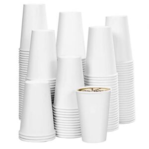 loconha [150 pack] 12 oz white paper cups, disposable paper coffee cups