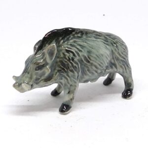 ZOOCRAFT Ceramic Boar Figurine Wild Animal Pig Miniature Statue Garden Home Decor DIY Craft