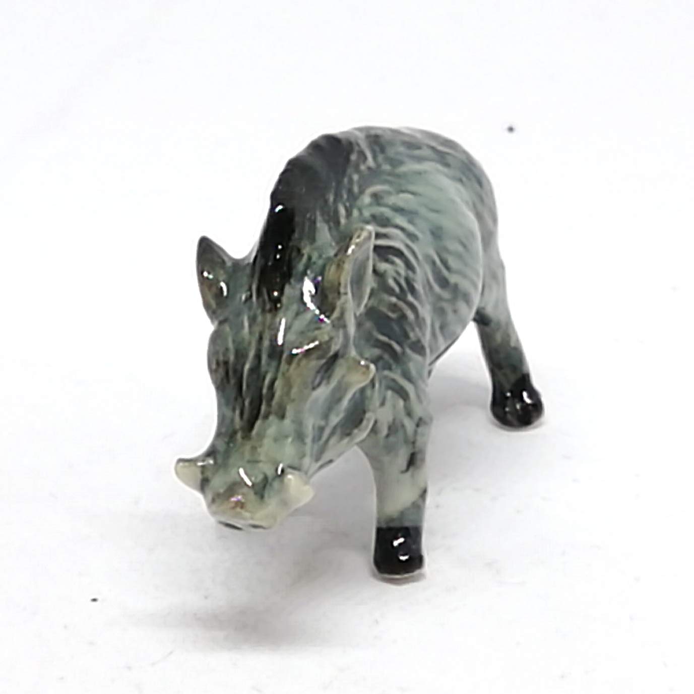 ZOOCRAFT Ceramic Boar Figurine Wild Animal Pig Miniature Statue Garden Home Decor DIY Craft