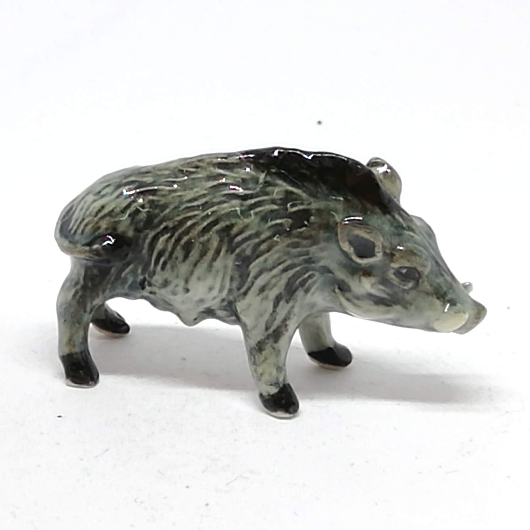 ZOOCRAFT Ceramic Boar Figurine Wild Animal Pig Miniature Statue Garden Home Decor DIY Craft