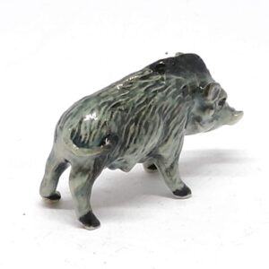 ZOOCRAFT Ceramic Boar Figurine Wild Animal Pig Miniature Statue Garden Home Decor DIY Craft