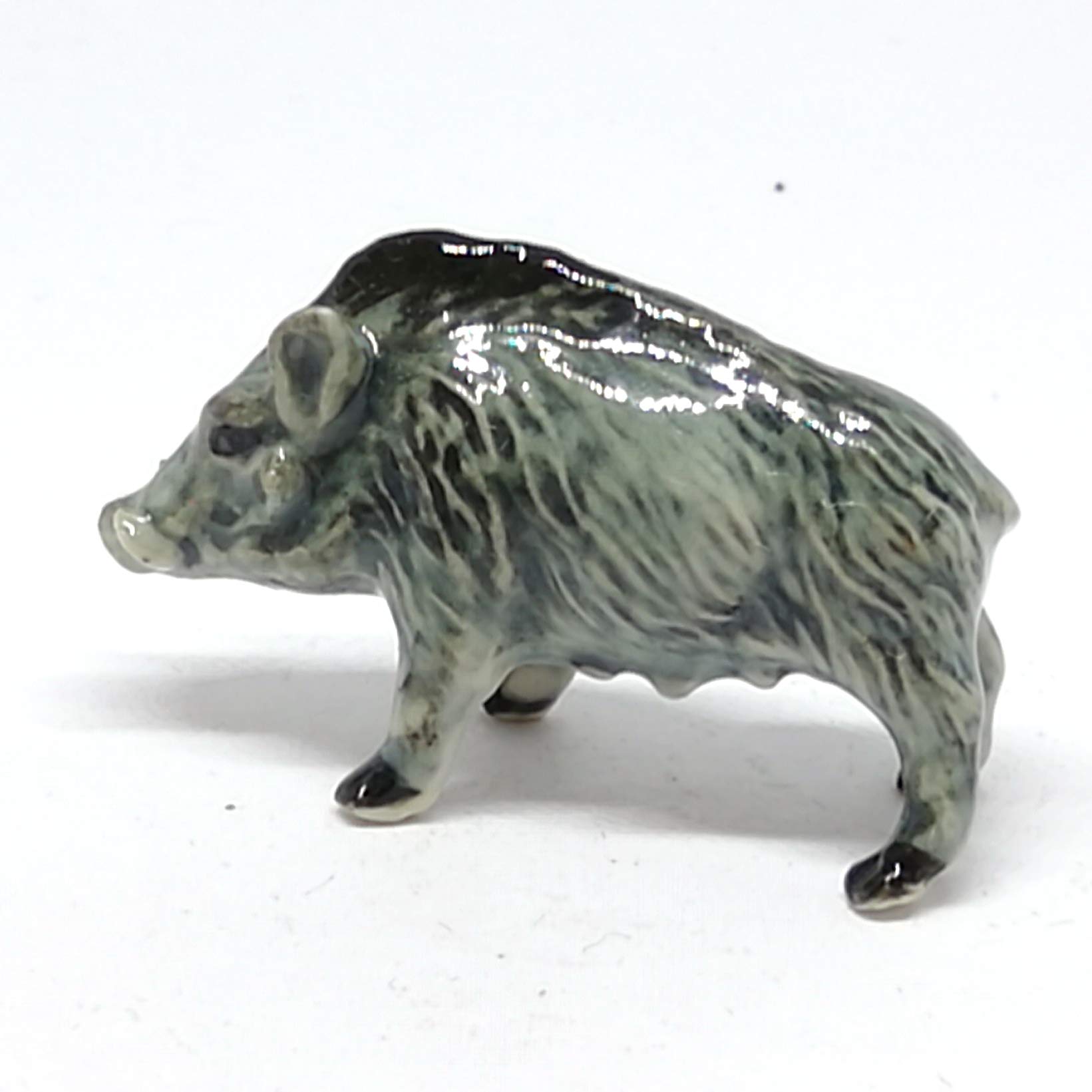 ZOOCRAFT Ceramic Boar Figurine Wild Animal Pig Miniature Statue Garden Home Decor DIY Craft