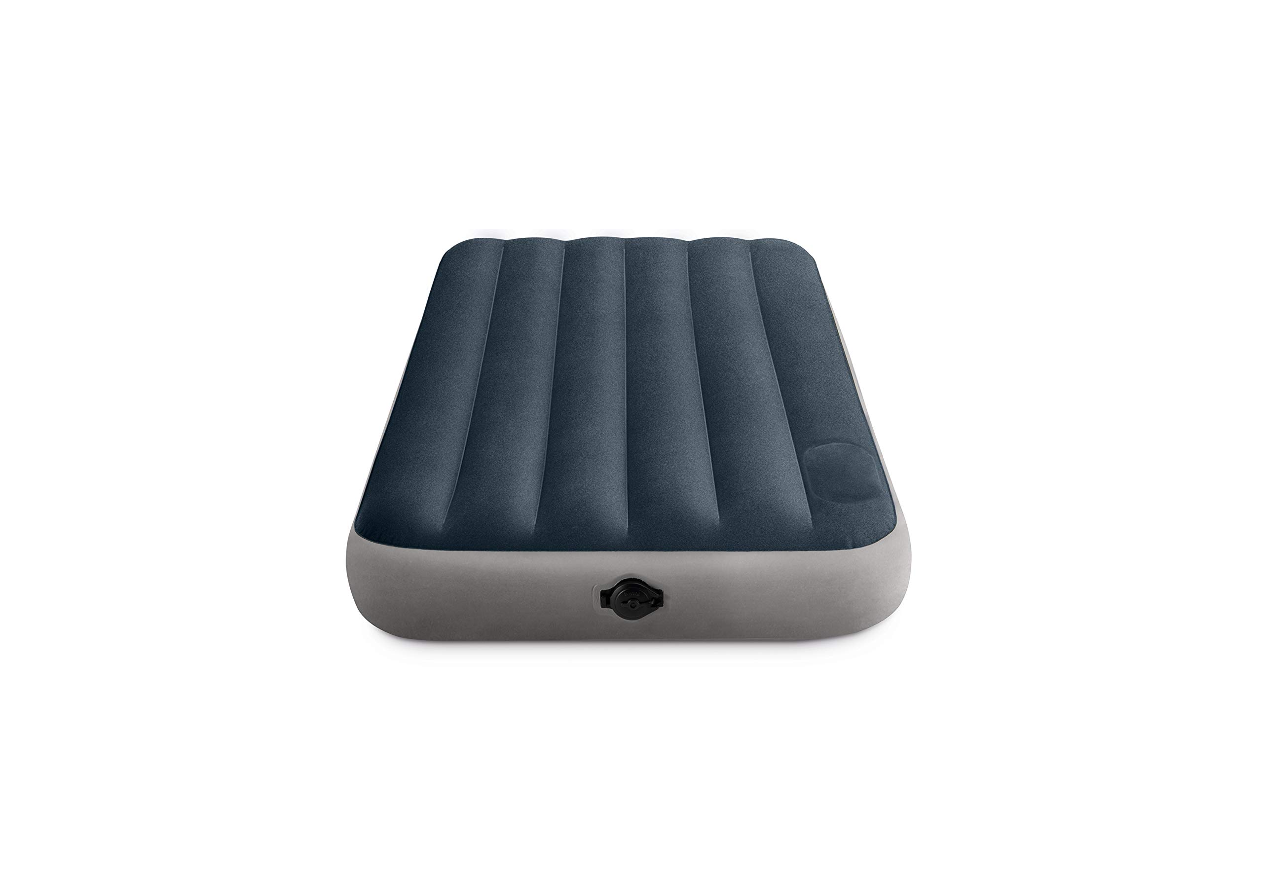 Intex 64781E Dura-Beam Standard Single-High Air Mattress: Fiber-Tech – Twin Size – 2-Step Pump – 10in Bed Height – 300lb Weight Capacity