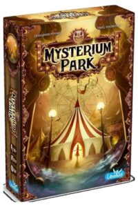 mysterium park board game - enigmatic cooperative mystery game with ghostly intrigue, fun for family game night, ages 10+, 2-7 players, 30 minute playtime, made by libellud