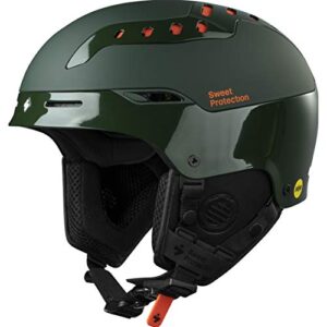 sweet protection switcher mips helmet - hybrid hardshell snowboarding and ski helmet equipped with ventilation and audio ready system, highland green, xx-large
