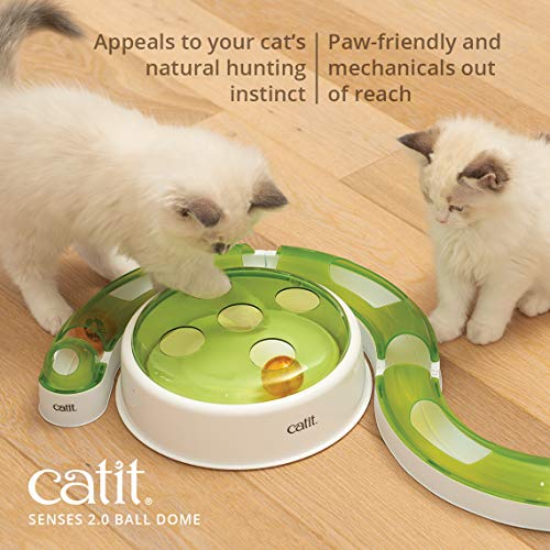 Catit Senses 2.0 Ball Dome Interactive Cat Toy - Motion-Activated Cat Toy with Two Modes of Play, Batteries Not Included