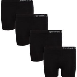 Reebok Girls' Underwear - Seamless Cartwheel Shorties (4 Pack), Size 12-14, BlackGreyCharcoalSpacedye