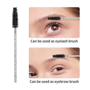 tifanso 200PCS Eyelash Brush Disposable Mascara Brush Wand for Lashes Spoolie brushes Eyebrow Spoolie Eyelash Extension Supplies (Black)