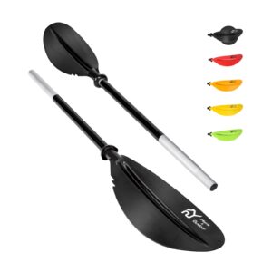 s.y. home&outdoor kayak paddle aluminum alloy oars for boat 87.5 inches heavy duty canoe paddle asymmetrical lightweight boating oar - black