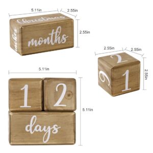 Baby Monthly Milestone Blocks for Boy or Girl, 7 Blocks, Milestones Age Block Set for Baby Shower, Pregnancy Countdown, Baby Age Photo Blocks