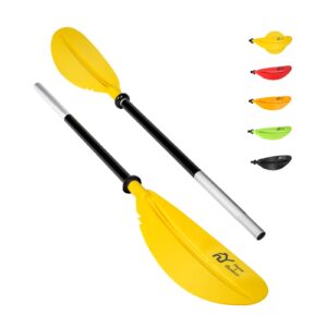s.y. home&outdoor kayak paddle aluminum alloy oars for boat 87.5 inches heavy duty canoe paddle asymmetrical lightweight boating oar - yellow