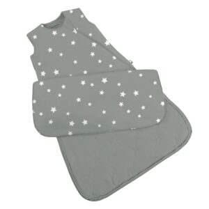 gunamuna unisex baby wearable blanket, sleep sack sleeping bag for infants toddlers, easy changing diaper zipper, 1.0 tog, shine, 9-18 months