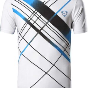 Sportides Men's Short Sleeve Sport Tee Shirts T-Shirts Tshirt Tops Runningshirt Golf Tennis Bowling Running LSL133 White M