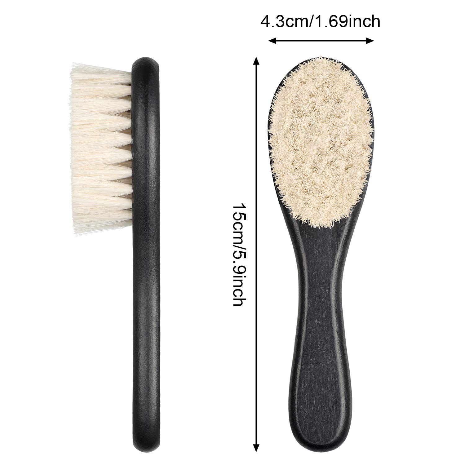 4 Pieces Barber Fade Brush Beard Brush Barber Beard Styling Cleaning Brush Neck Duster Brush with Natural Fiber Wooden Handle for for Men Beard Styling Cutting Supplies