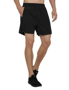 ggk mens 5 inch running shorts lightweight quick dry athletic shorts for workout gym training with back zipper pockets black