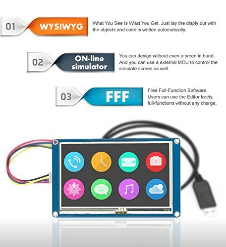 Ferwooh Nextion 3.5'' Display NX4832T035 Resistive Touch Screen HMI TFT Smart Module LCD