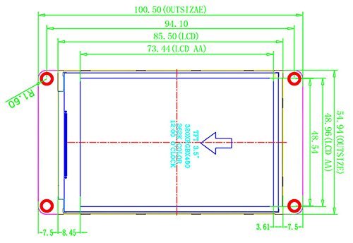 Ferwooh Nextion 3.5'' Display NX4832T035 Resistive Touch Screen HMI TFT Smart Module LCD