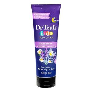 dr teal's kids sleep body lotion, with melatonin & essential oil blend, 8 fl oz