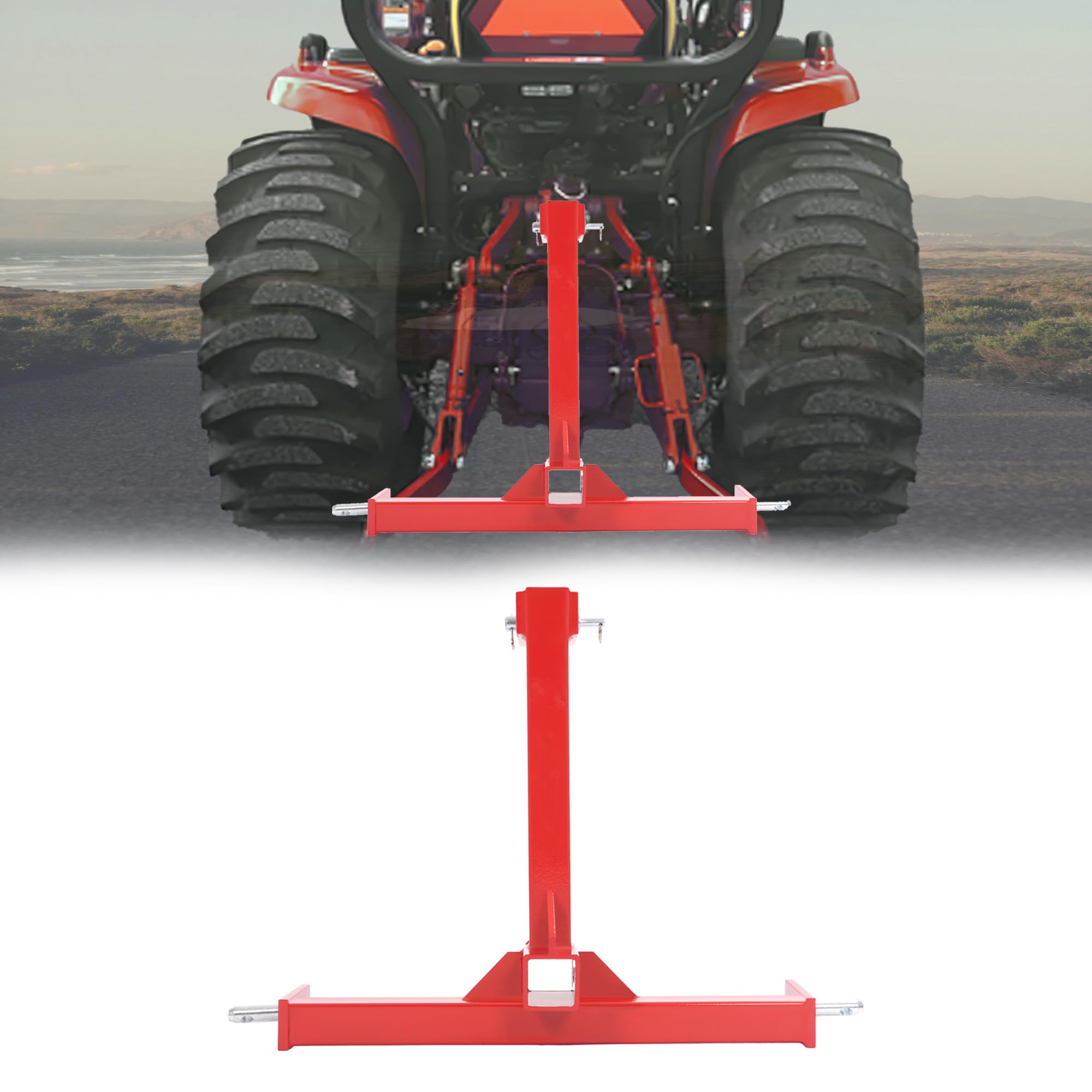 HECASA 3 Point 2 inch Trailer Hitch Receiver Drawbar for Category 1 Tractors