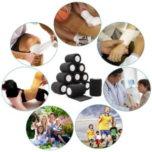 3" x 5 Yards Breathable Self Adherent Bandage Wrap, Multi-Purpose Non Woven Cohesive Wrap - Vet Wrap | Athletic Tape | Medical Tape, for Sports, First Aid, Wrist, Ankle Sprains, Swelling, Pets.