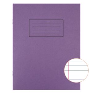 Silvine School Exercise Book Lined with Margin - 48 Pages 203x165mm [Pack of 10] purple