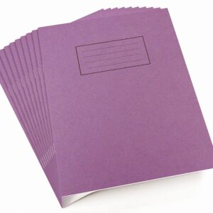 Silvine School Exercise Book Lined with Margin - 48 Pages 203x165mm [Pack of 10] purple