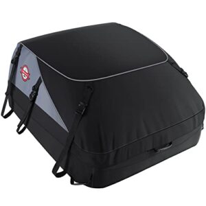 sailnovo car rooftop cargo carrier roof bag waterproof 20 cubic feet for top of vehicle with/without rack car top carrier with 10*reinforced straps & storage bag 1000d