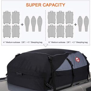 Sailnovo Car Rooftop Cargo Carrier Roof Bag Waterproof 20 Cubic Feet for Top of Vehicle with/Without Rack Car Top Carrier with 10*Reinforced Straps & Storage Bag 1000D