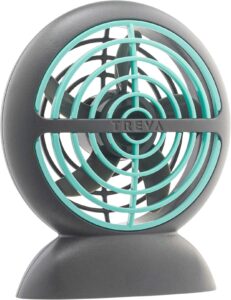 treva rechargeable battery small fan - 3.5 inch blade usb charging port fan - 3 speed circular cooling design - portable handheld or personal desktop size - travel ready (mint, 1)