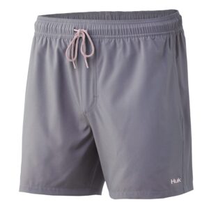 huk men's standard volley 5.5" elastic waist quick-dry swim shorts, sharkskin, 3x-large