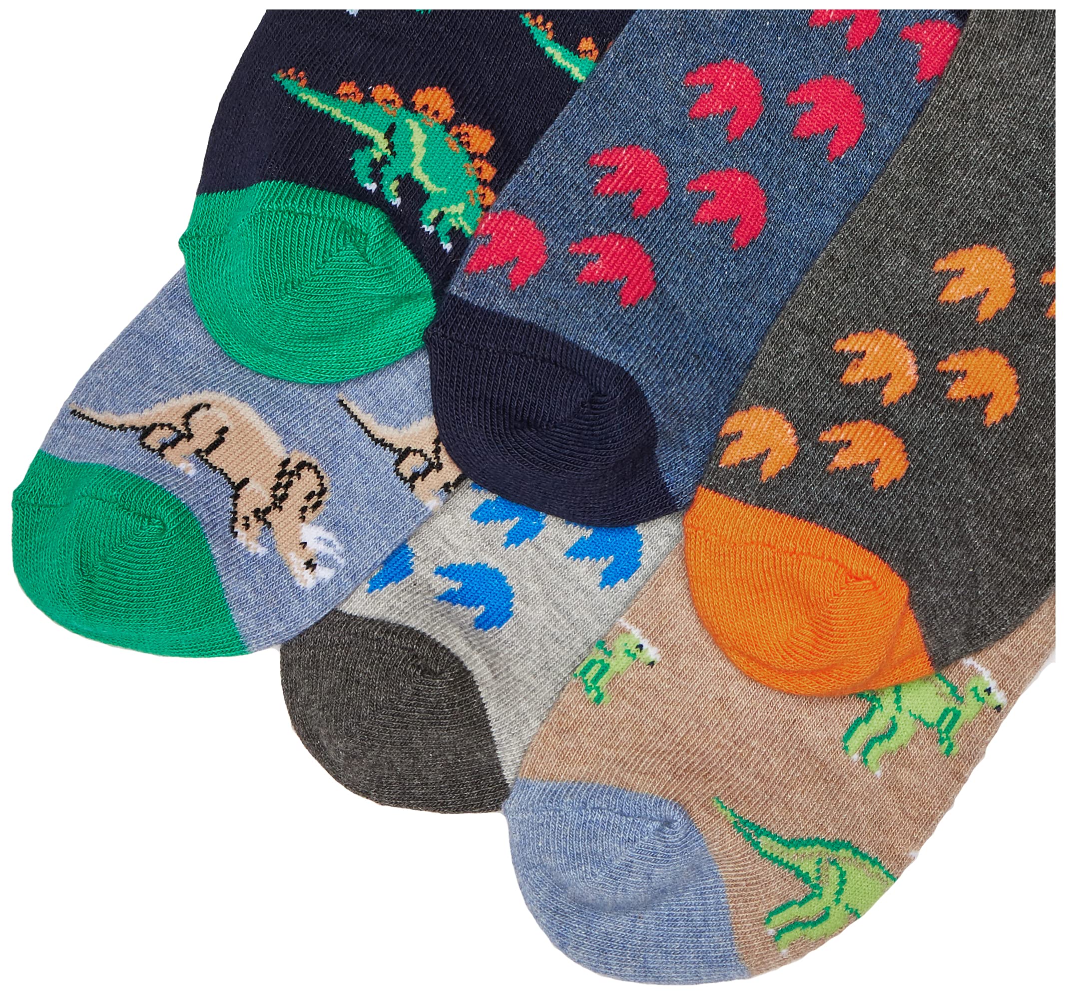 Jefferies Socks boys Boy s Dinosaur Pattern Cotton Crew Socks 6 Pack Multi Small, Multi, Small US