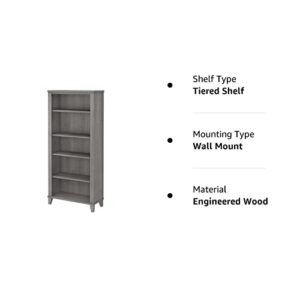 Bush WC81265 Somerset 5-Shelf 65-Inch H Bookcase, Platinum Gray