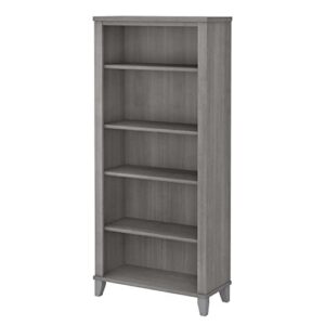 bush wc81265 somerset 5-shelf 65-inch h bookcase, platinum gray