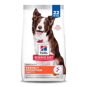 hill's science diet perfect digestion, adult 1-6, digestive support, dry dog food, chicken, brown rice, & whole oats, 22 lb bag