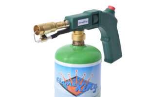 flame king propane & mapp gas blow torch 27,000 btu w/self-igniter for searing, soldering and as fire starter
