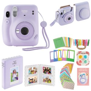 fujifilm instax mini 11 instant camera with case, album and more accessory kit (lilac purple)…