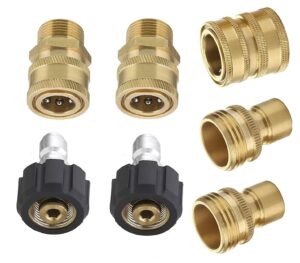 vortxx pressure washer quick connect adapter set for sun joe spx series, m22-15mm to 3/8" quick release, 5000 psi, complete hassle-free set