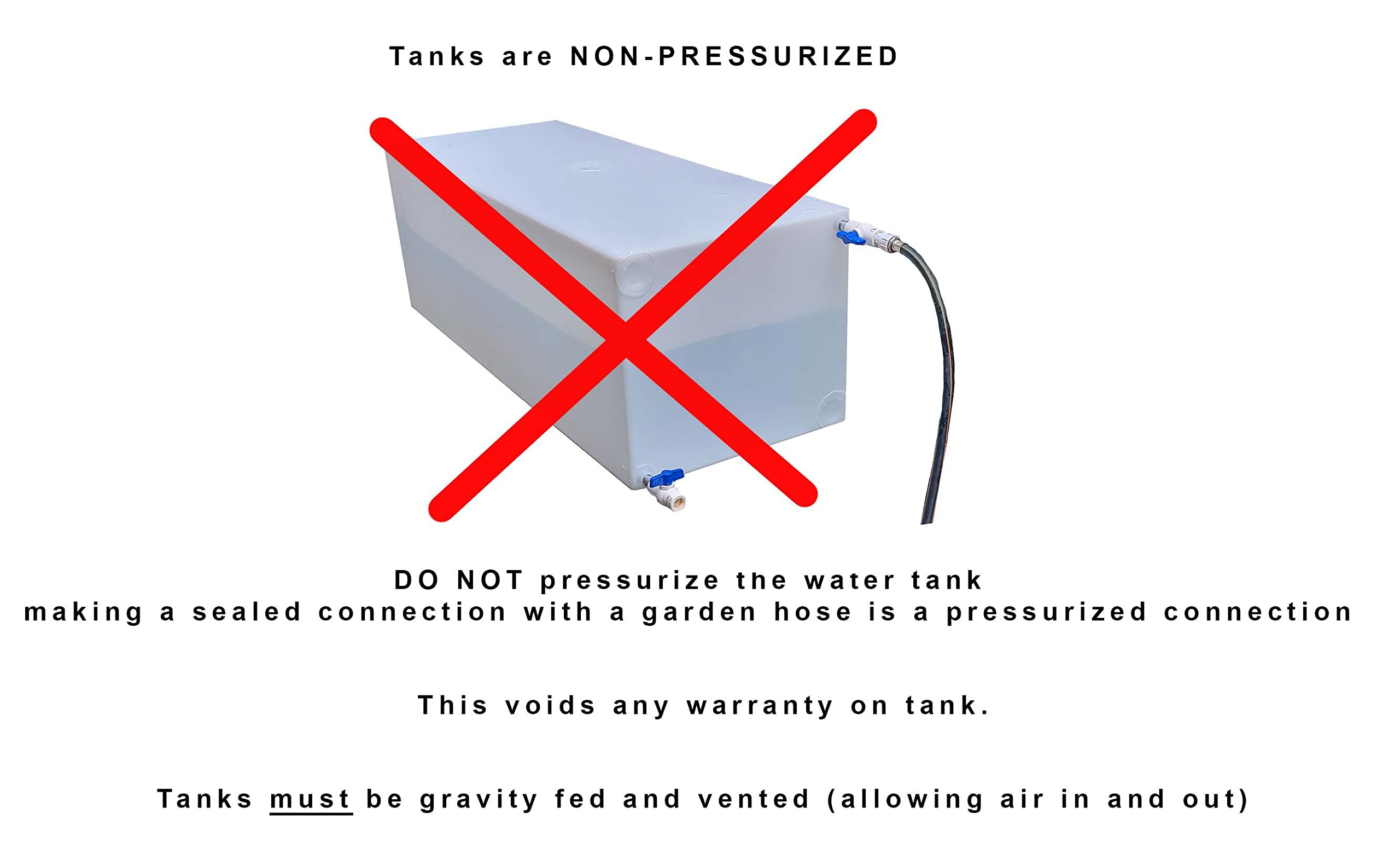 Class A Customs | 42 Gallon RV Concession Fresh Water Tank with Plumbing Kit & 12 Volt Water Pump | T-4200-BPK-PUMP