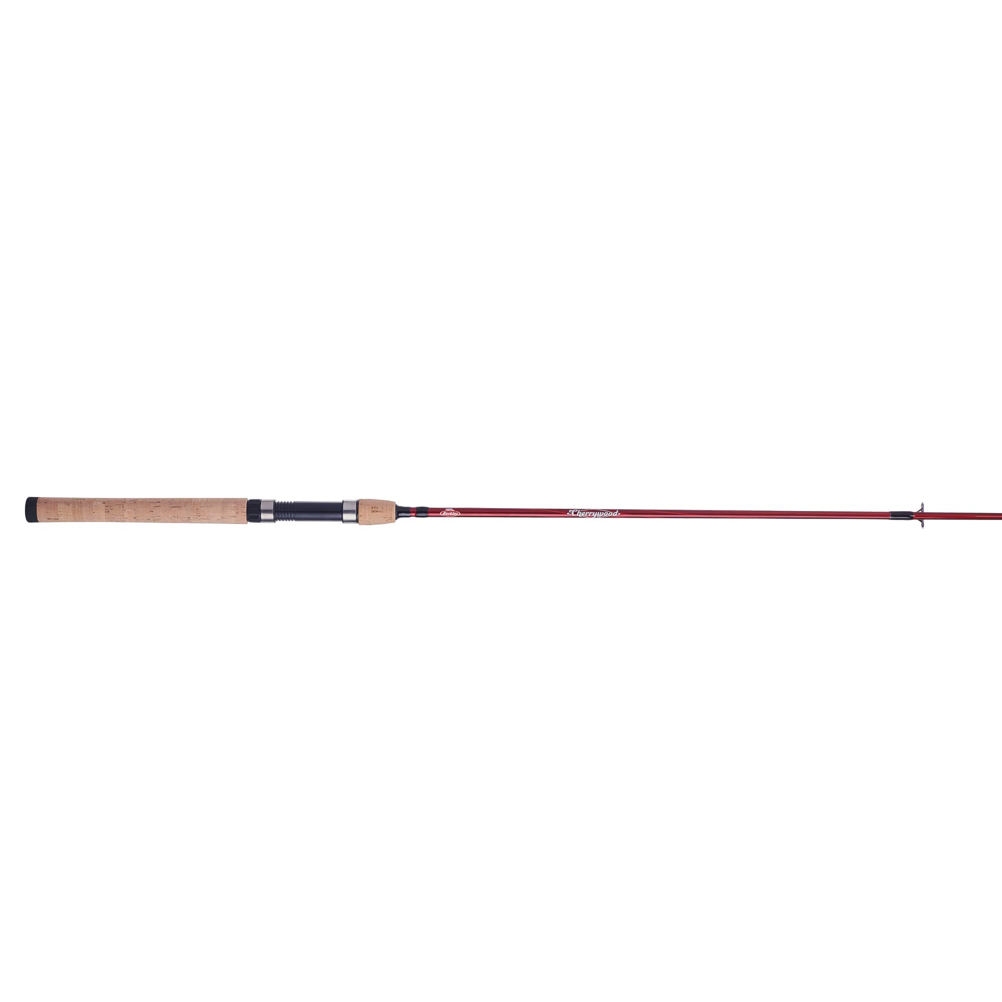 Berkley 7’ Cherrywood HD Spinning Rod, One Piece Spinning Rod, 6-14lb Line Rating, Medium Rod Power, Fast Action, 1/8-3/4 oz. Lure Rating, red