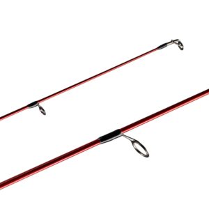 Berkley 7’ Cherrywood HD Spinning Rod, One Piece Spinning Rod, 6-14lb Line Rating, Medium Rod Power, Fast Action, 1/8-3/4 oz. Lure Rating, red