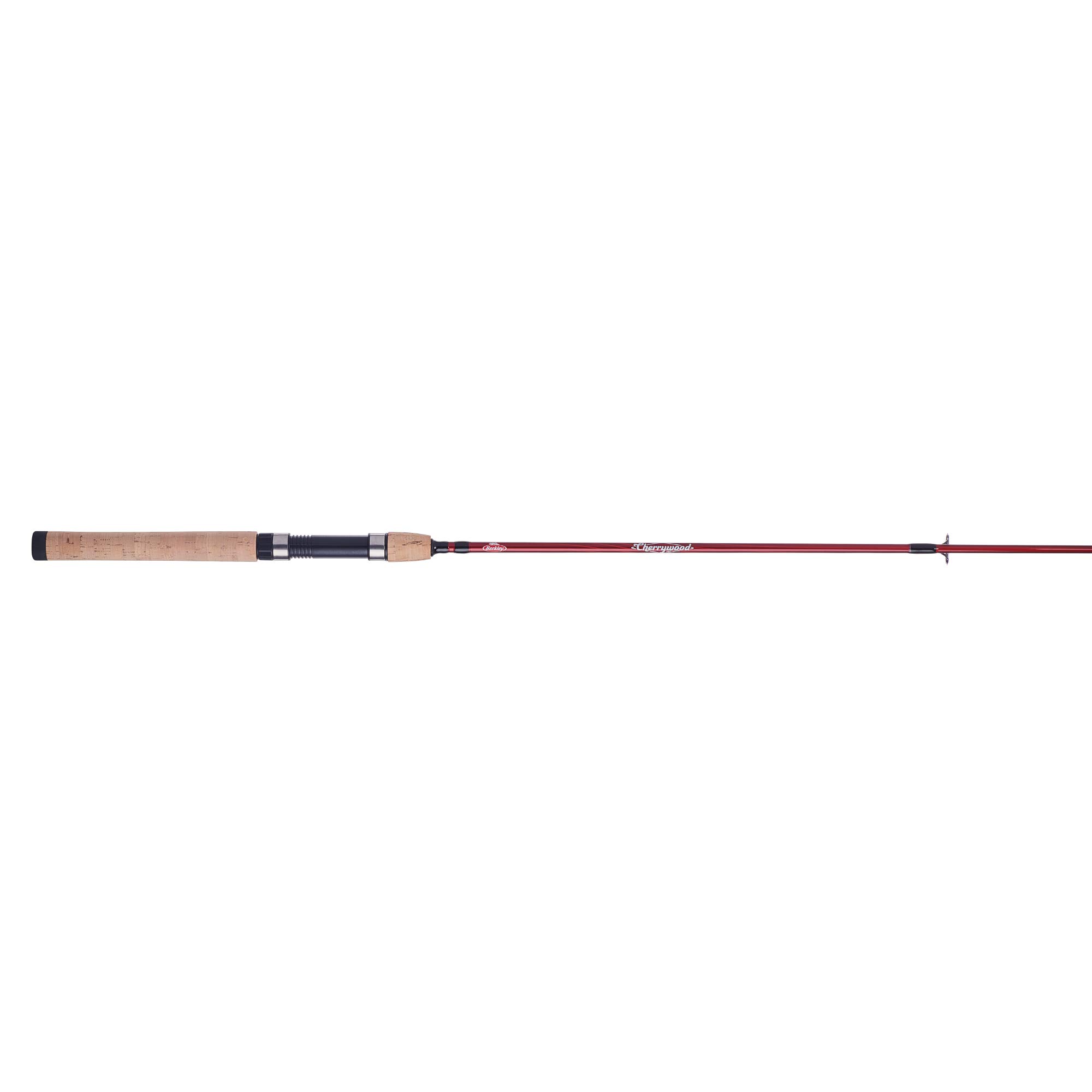 Berkley 6’ Cherrywood HD Spinning Rod, One Piece Spinning Rod, 6-14lb Line Rating, Medium Rod Power, Fast Action, 1/8-3/4 oz. Lure Rating, Red