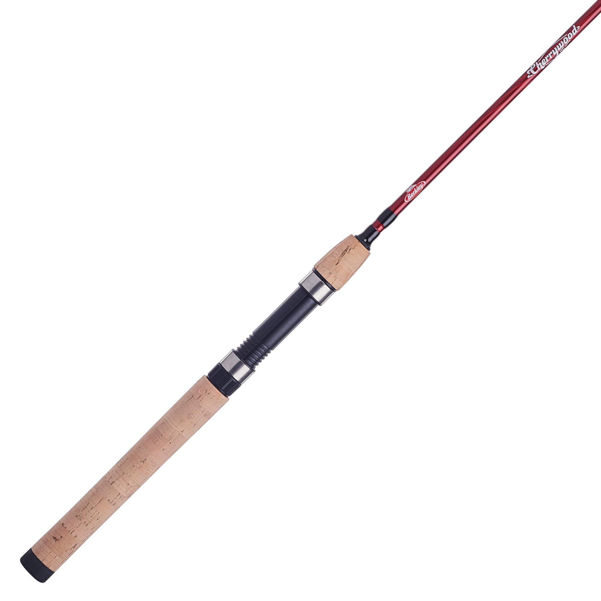 Berkley 6’ Cherrywood HD Spinning Rod, One Piece Spinning Rod, 6-14lb Line Rating, Medium Rod Power, Fast Action, 1/8-3/4 oz. Lure Rating, Red