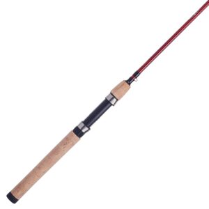 berkley 6’6” cherrywood hd spinning rod, one piece spinning rod, 6-14lb line rating, medium rod power, fast action, 1/8-3/4 oz. lure rating