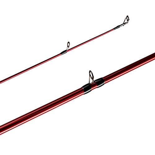 Berkley 7’ Cherrywood HD Casting Rod, One Piece Spinning Rod, 10-20lb Line Rating, Medium Heavy Rod Power, Fast Action, 1/4-1 oz. Lure Rating, Red