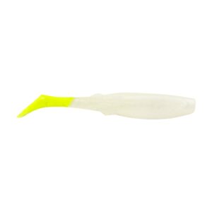 berkley gulp! paddleshad fishing soft bait, pearl white/chartreuse, 6"