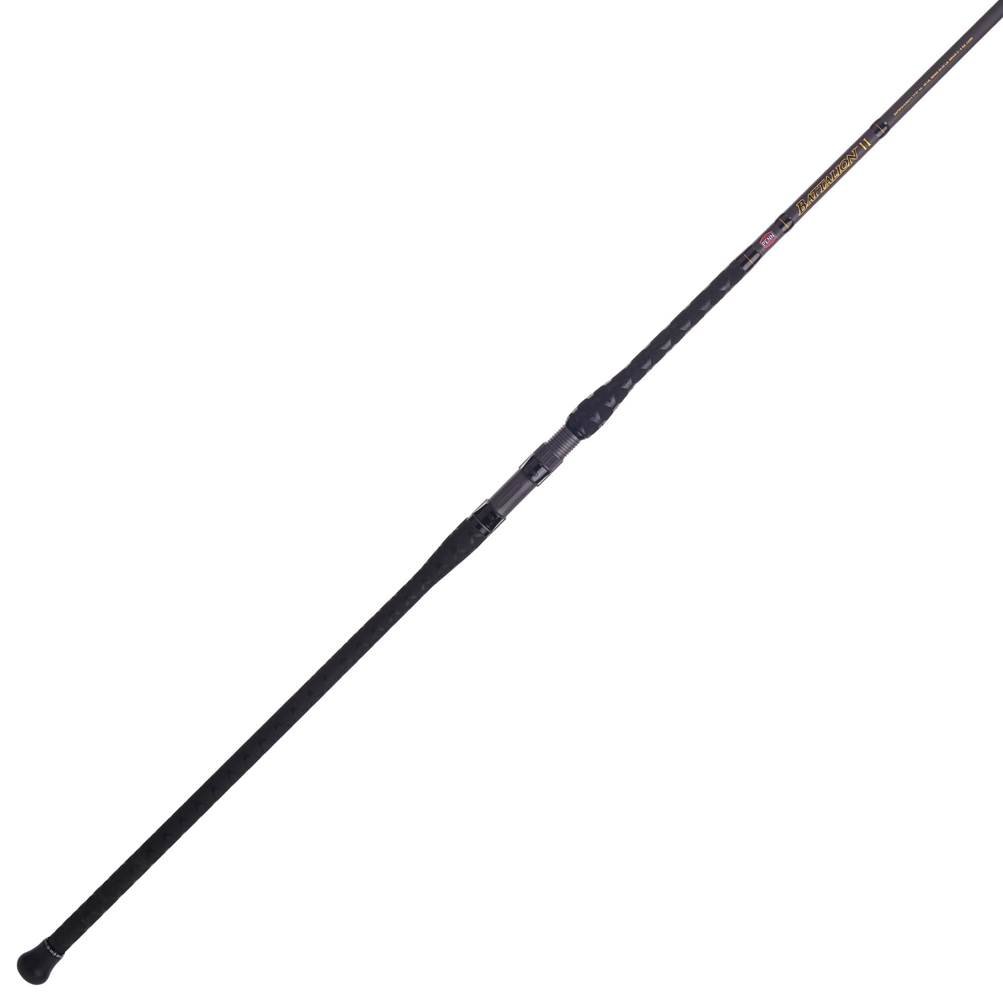 PENN 11’ Battalion II Surf Conventional Casting Rod, 2 Piece Graphite Composite Fishing Rod, Black/Gold